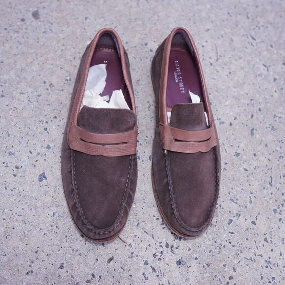 Silver Street London Men's 9 Ancona Suede Penny Loafers Articuno Aladdin - Picture 2 of 10